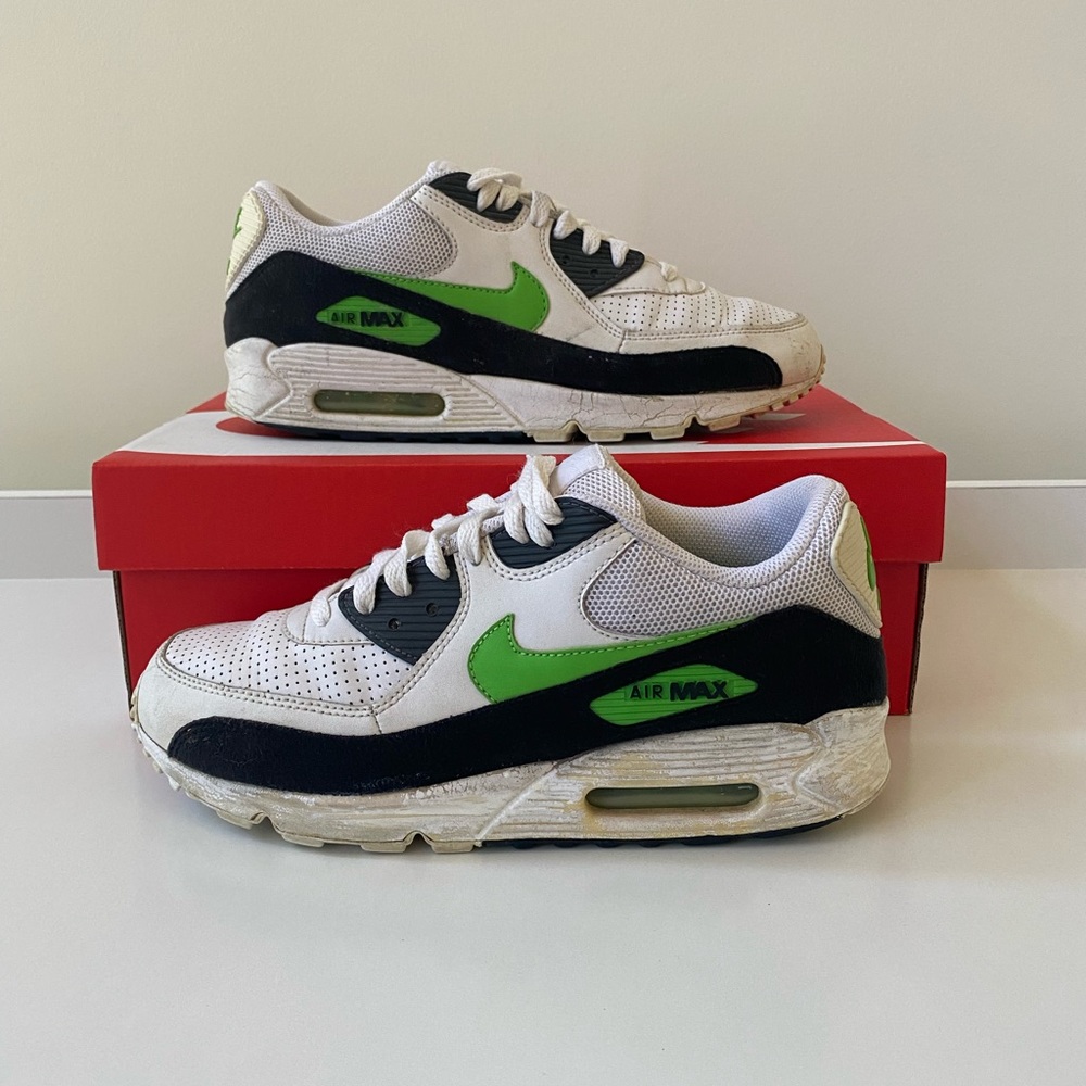 Nike Air Max 90 White Lime Green Black 2008 Mens Size 8